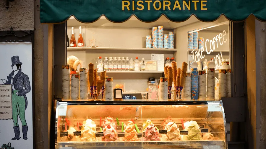 Italiensk glass.