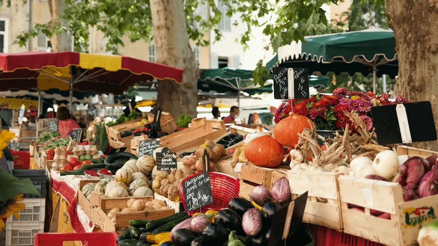 En marknad i Provence.