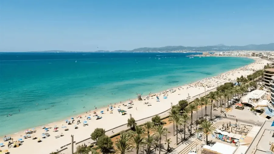 Sandstrand på Palma de Mallorca.