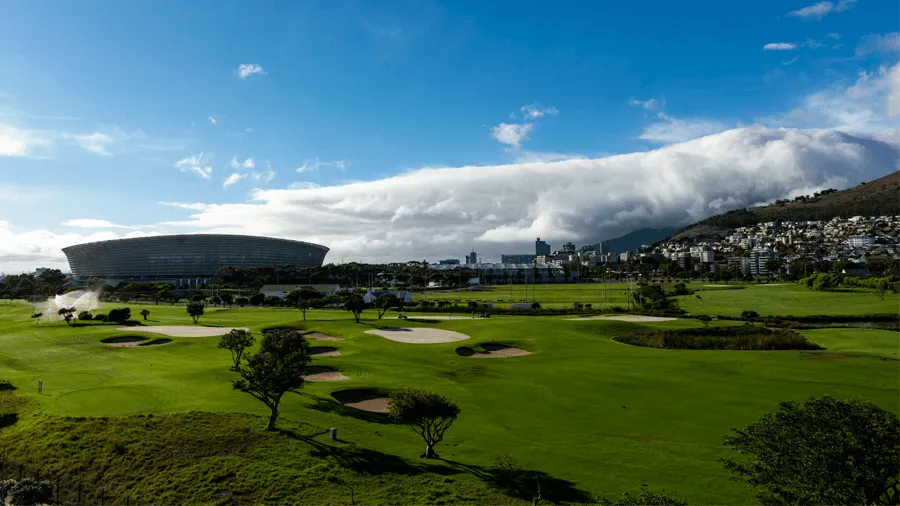 Golfbana i Kapstaden i Sydafrika.