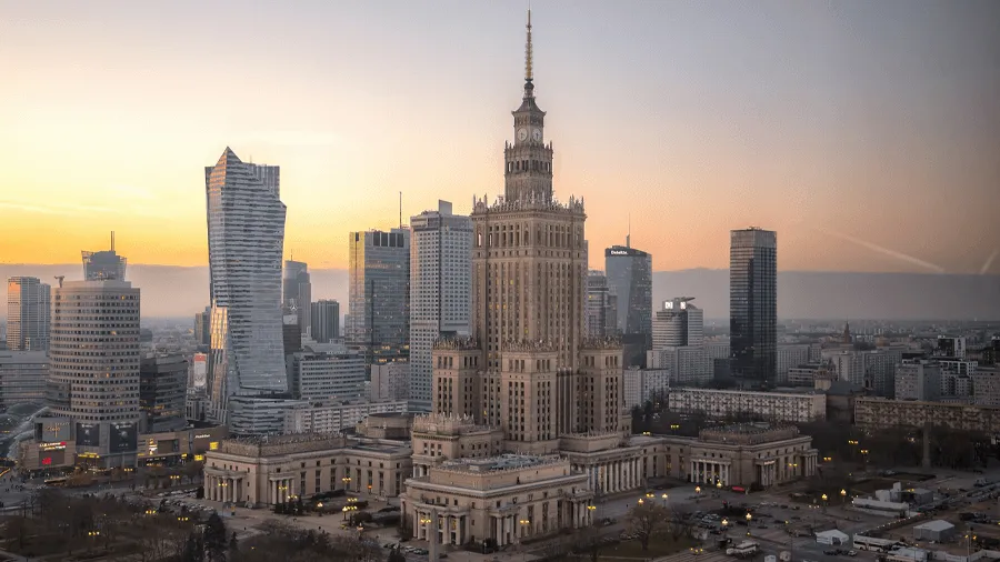 Staden Warszawa i Polen.