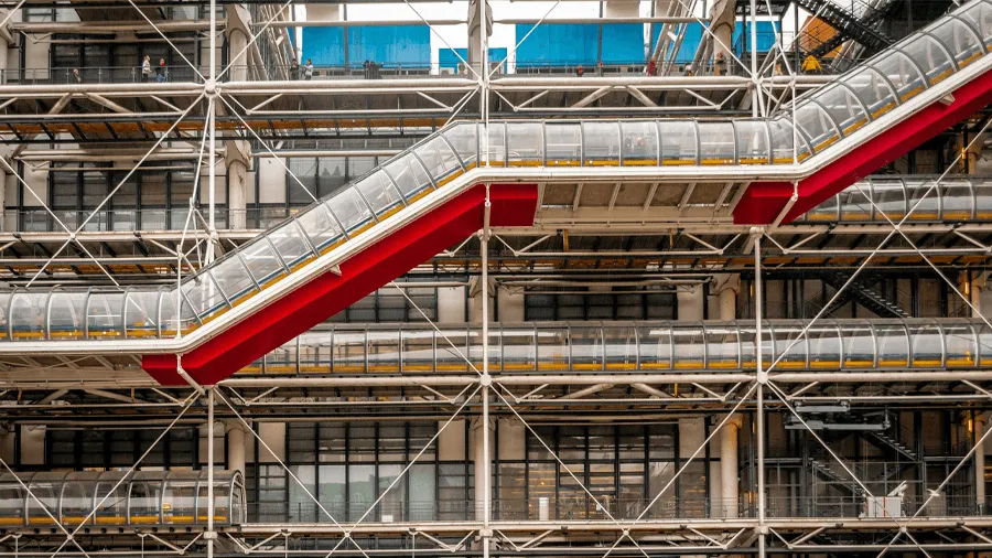 Fasaden av Centre Pompidou.