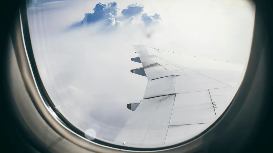 Flygplansvinge.
