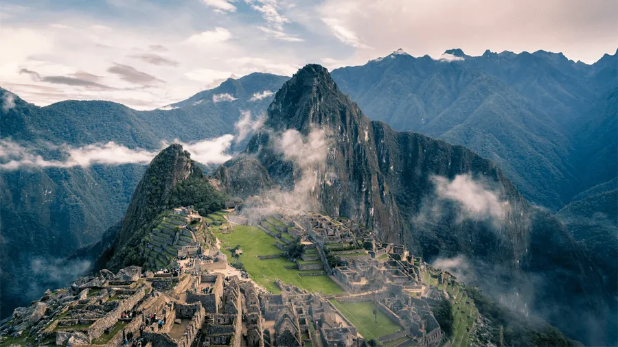 Machu Picchus ruiner i Peru.