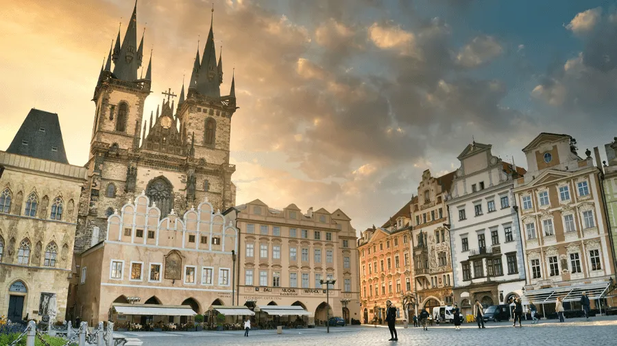 Ett torg i Prag.