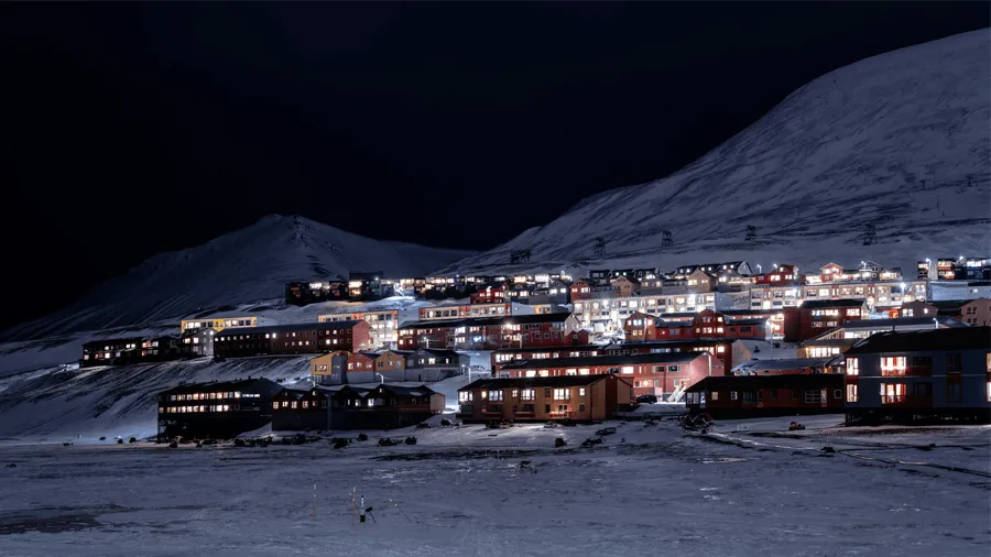 Orten Longyearbyen.