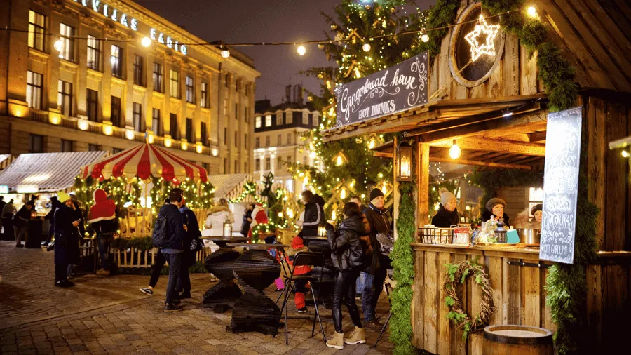 En julmarknad i Riga.