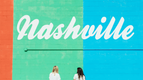 Väggmålning där det står "Nashville".