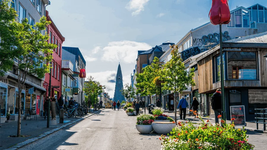 Laugavegur i Reykjavik.
