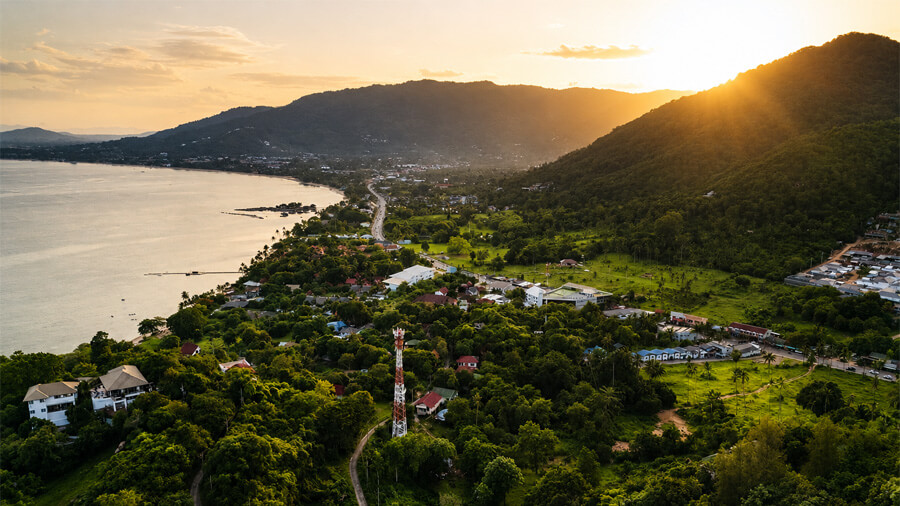 Bild tagen uppifrån av Koh Samui.