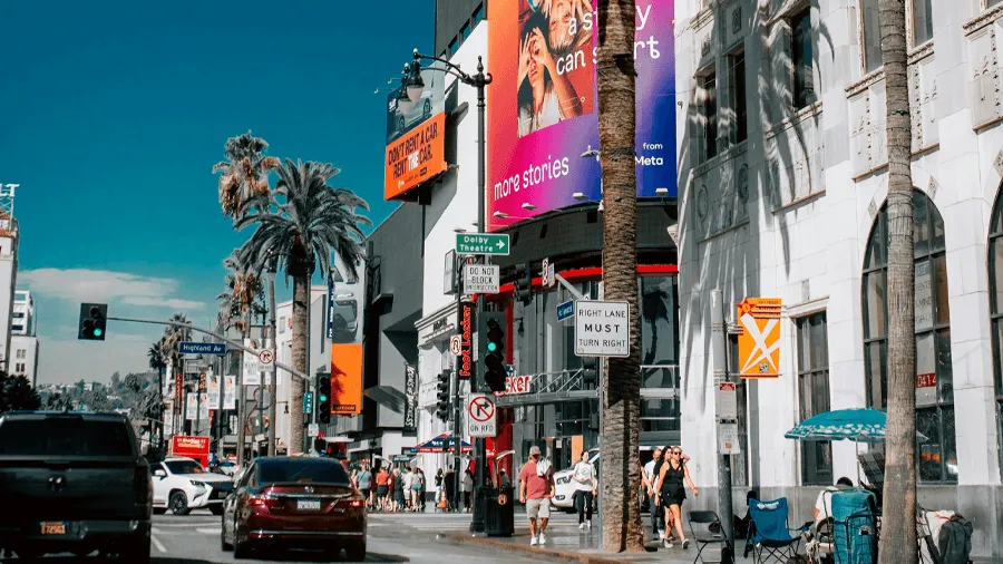 Walk of fame, en del av Sunset Boulevard i Los Angeles.