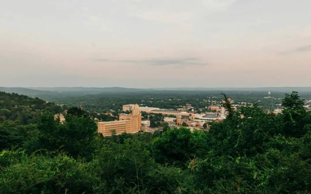 Vy över en stad i delstaten Arkansas