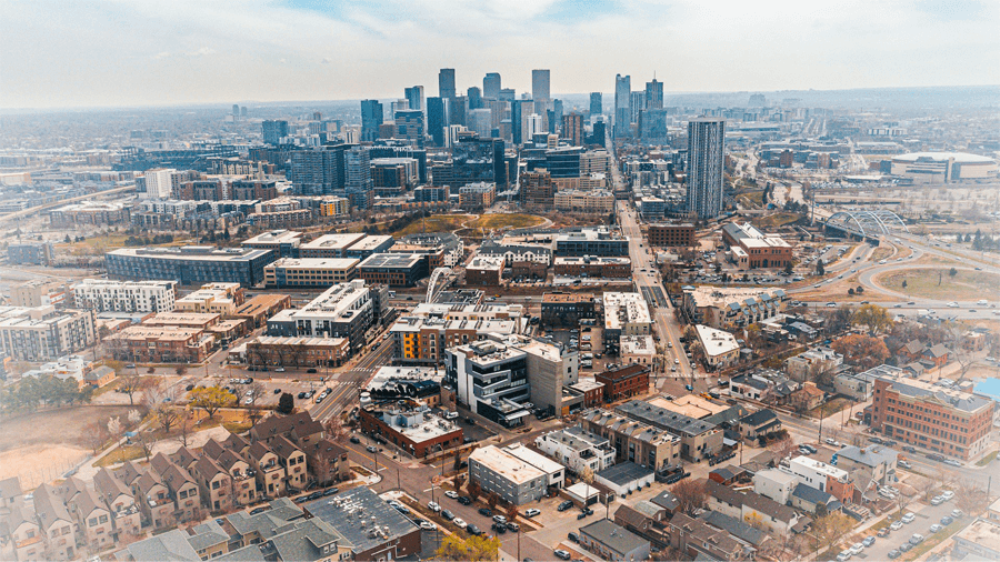 Resa till Colorado - upptäck storslagen frihet Staden Denver i Colorado.
