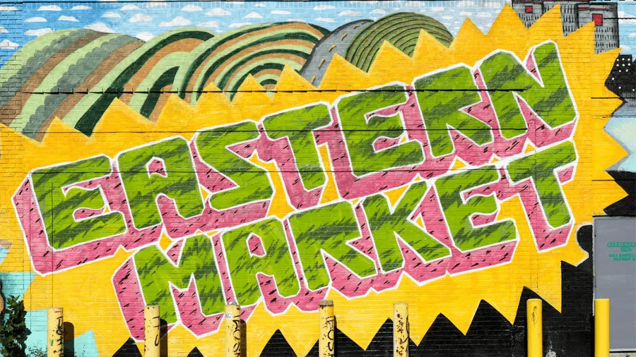 Eastern market väggmålning i Detroit.