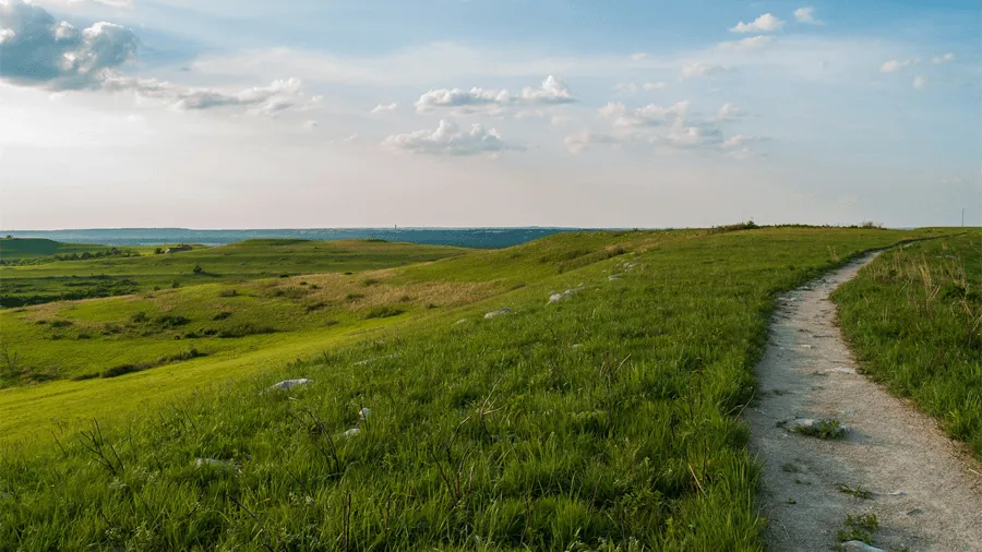 Flint hills i Kansas i USA.