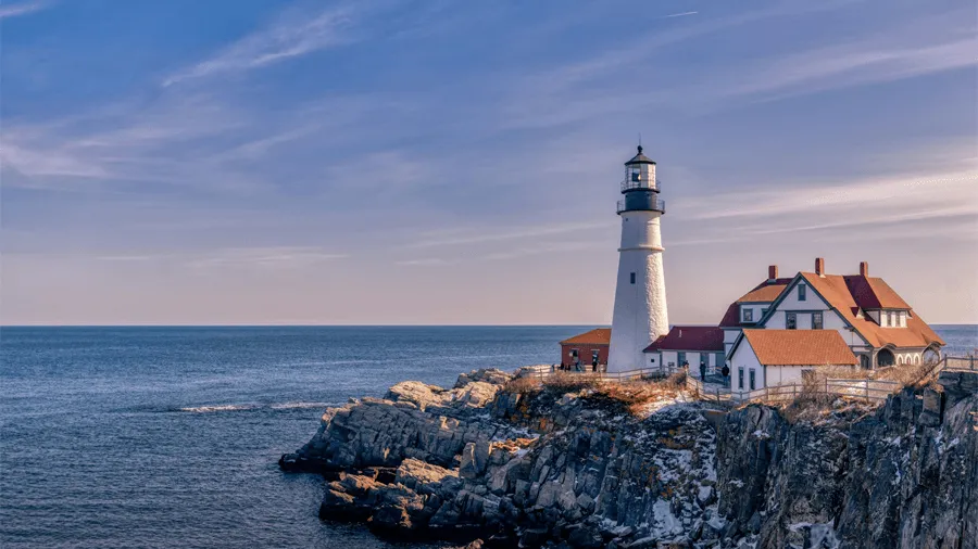 En fyr i Portland i Maine.