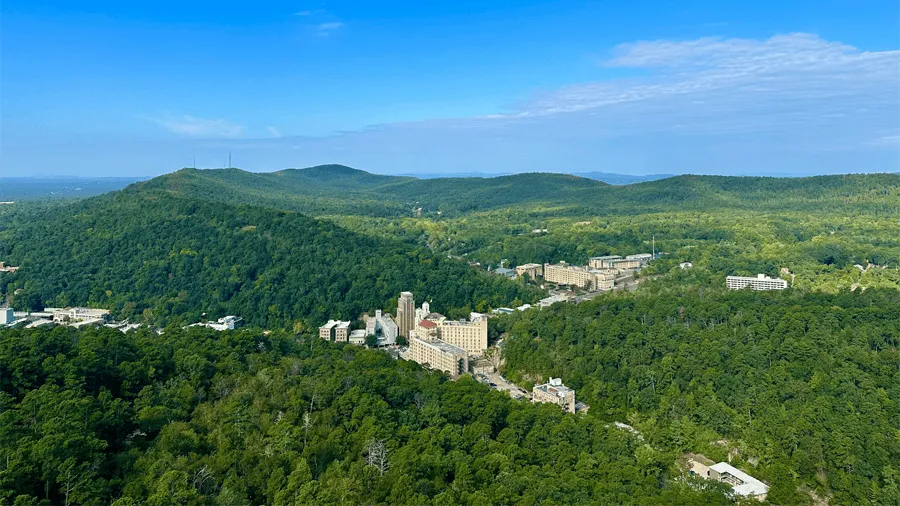 Hot springs national park i Arkansas i USA.