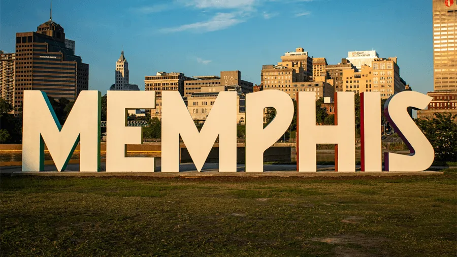 En skylt med orden "Memphis".