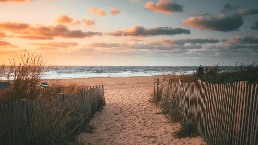 Sandstrand på Ocean city i Maryland i Amerika.