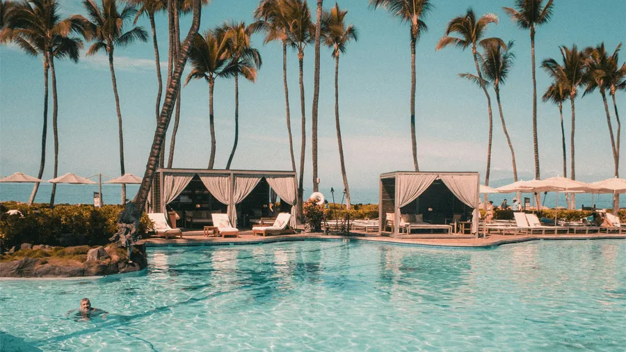 Resort med pool i Hawaii.