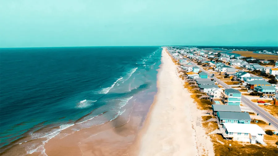 Strand i North Carolina.