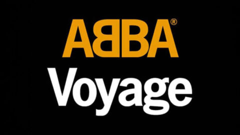 ABBA voyage text med svart bakgrund.