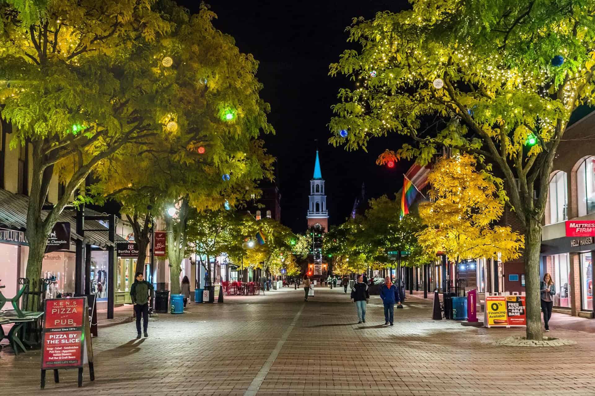 Vermont i USA Vermont på kvällstid