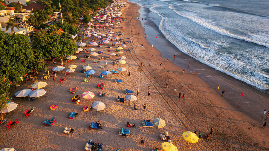 Kuta, ett strandområde i Bali.
