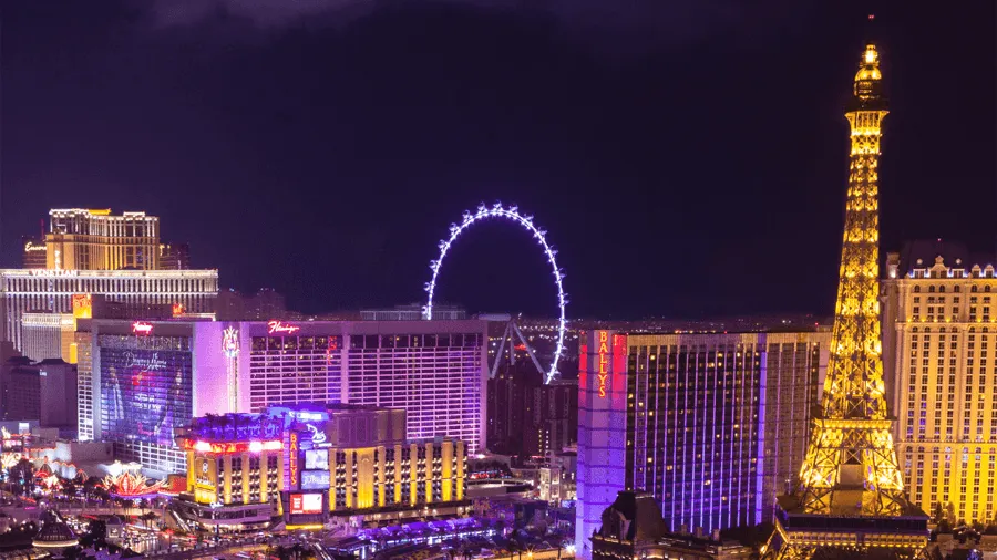 En kopia av Eiffeltornet i Las Vegas.