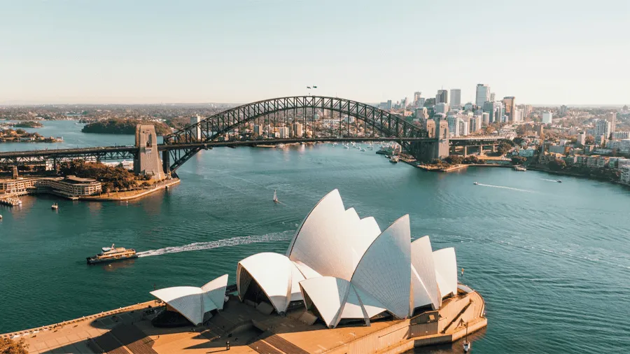 Sydney opera house kan du besöka på en Australien resa.