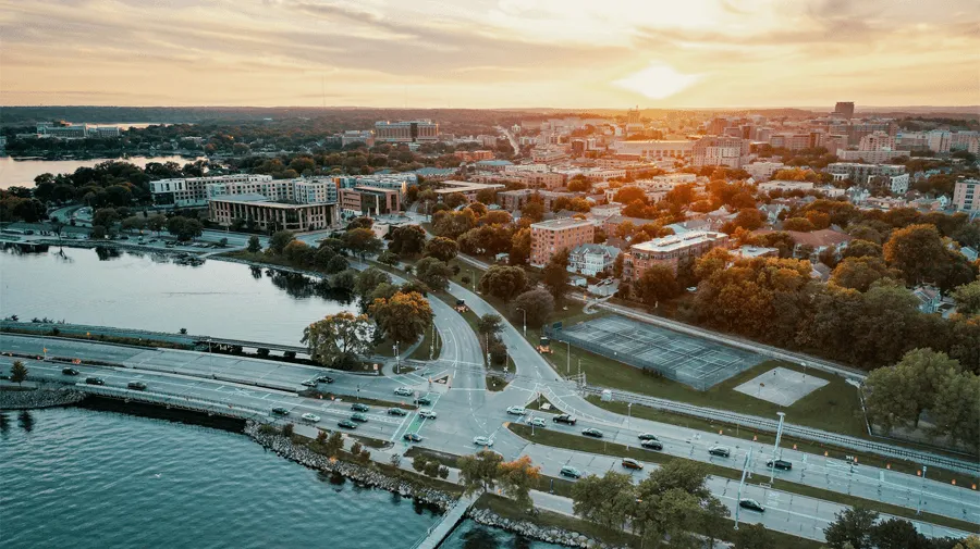 Hav och väg i Madison i Wisconsin.