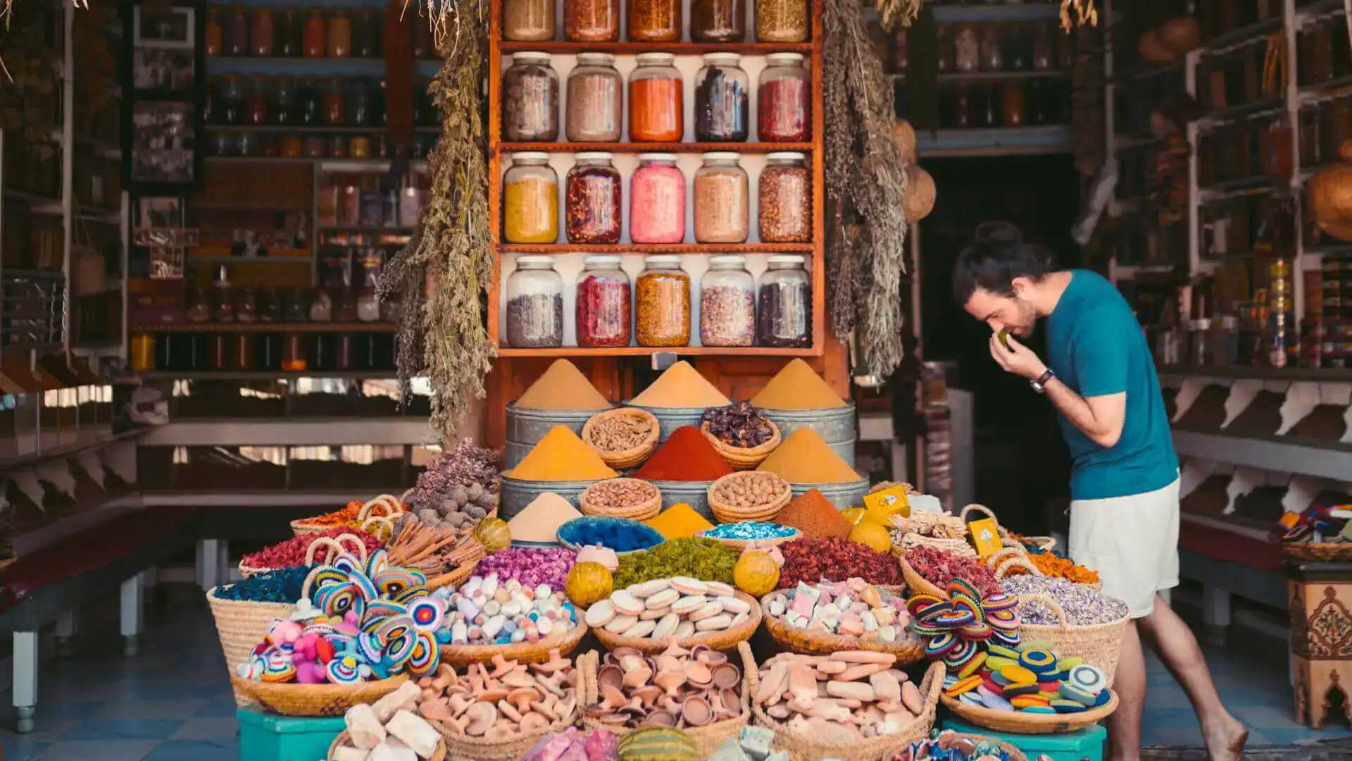 Marknadsstånd i Marocko.