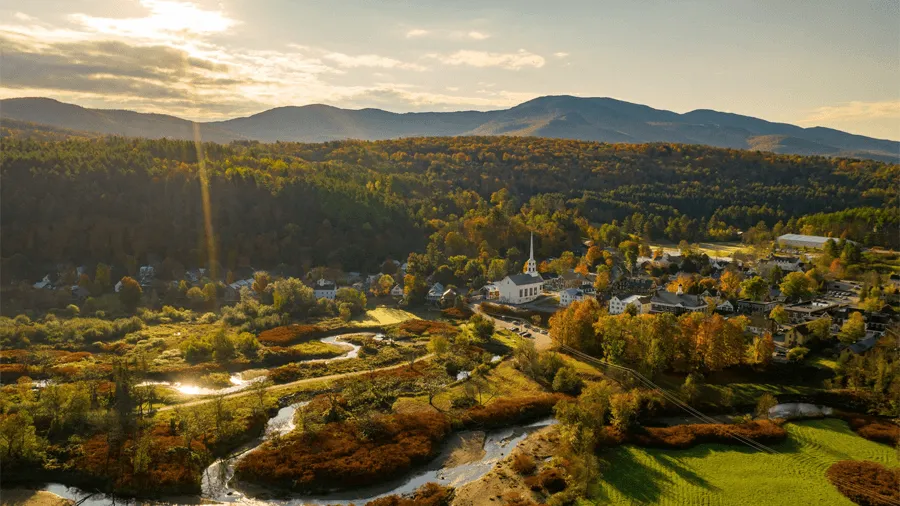 Stowe i Vermont i USA.