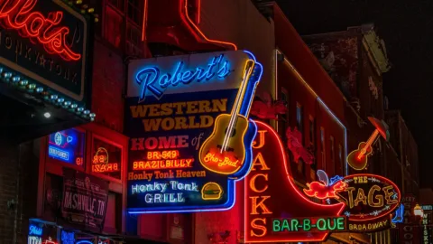 Neonskylt i Nashville, Tennessee.