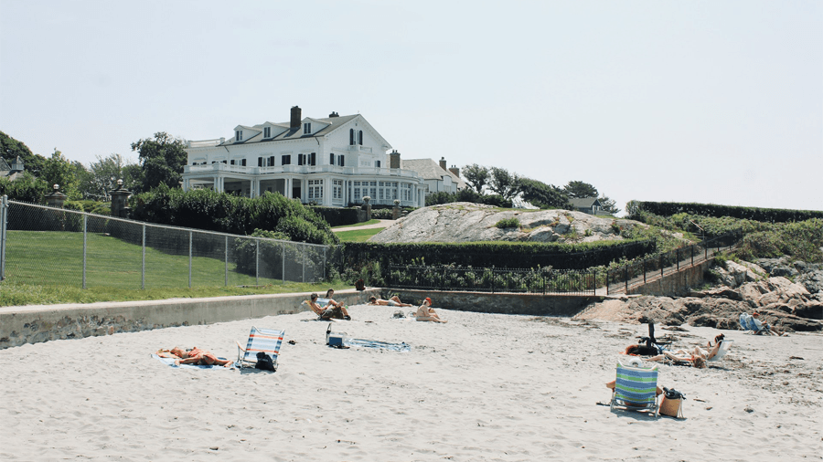 Sandstrand i Newport i Rhode Island i USA.