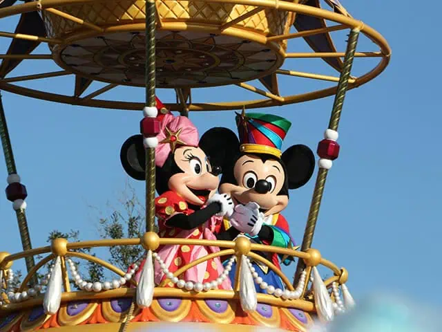 Musse och Mimmi Pigg på Disneyworld i Orlando, Florida.