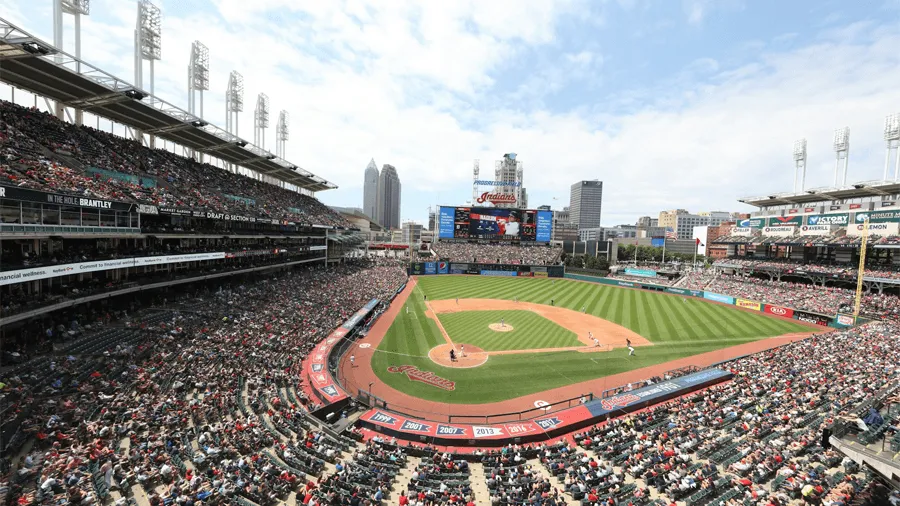 En basebollmatch i staden Cleveland i Ohio.