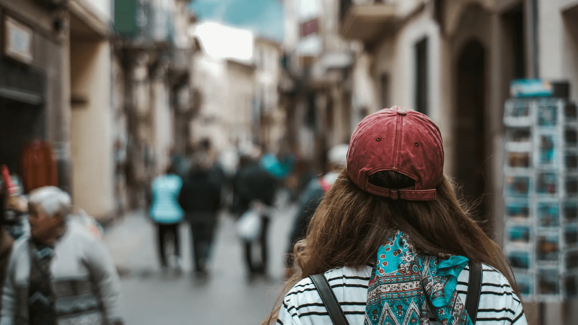 Turist i Palma de Mallorca.