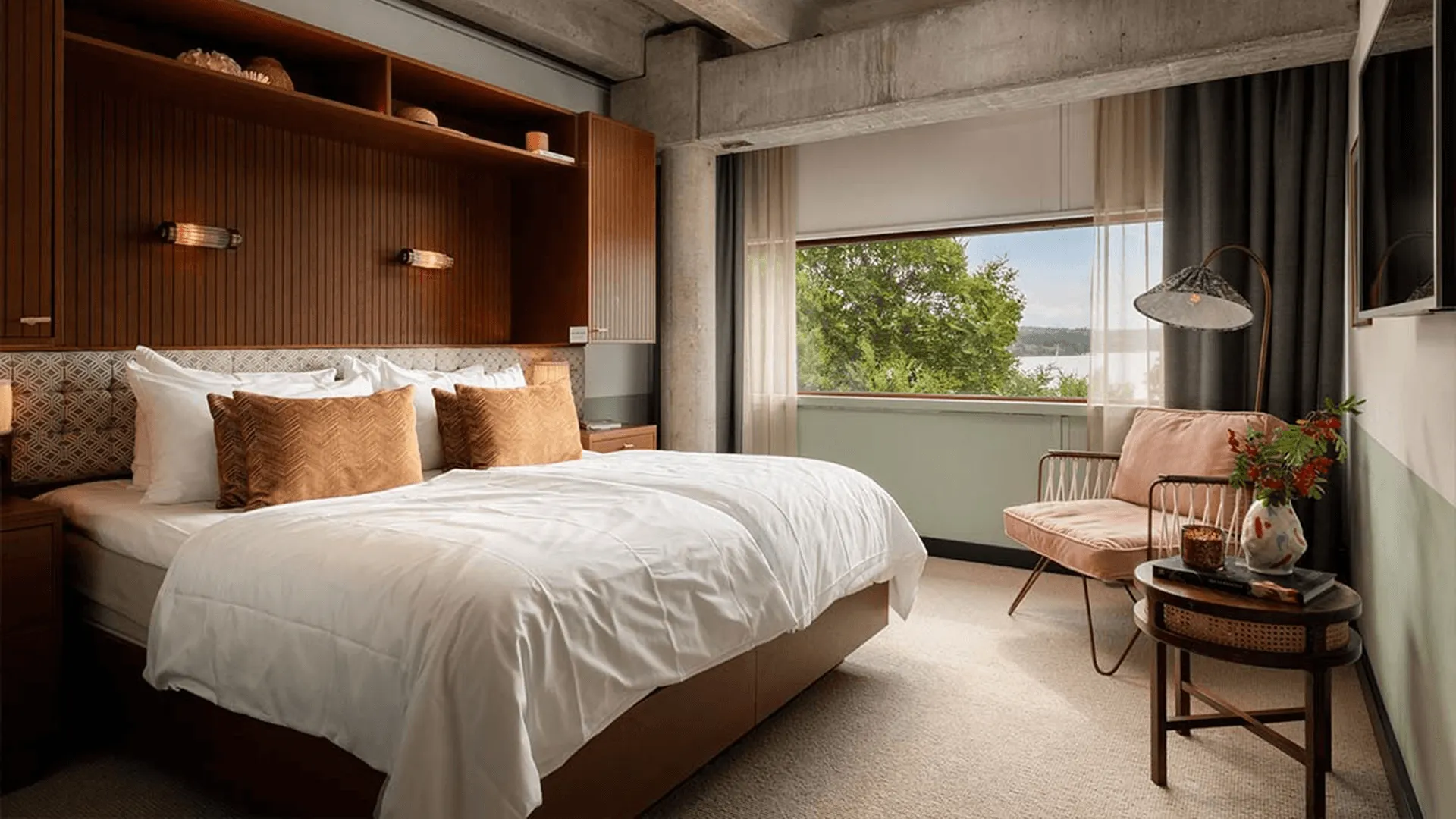 Ett hotellrum på Ellery beach house.