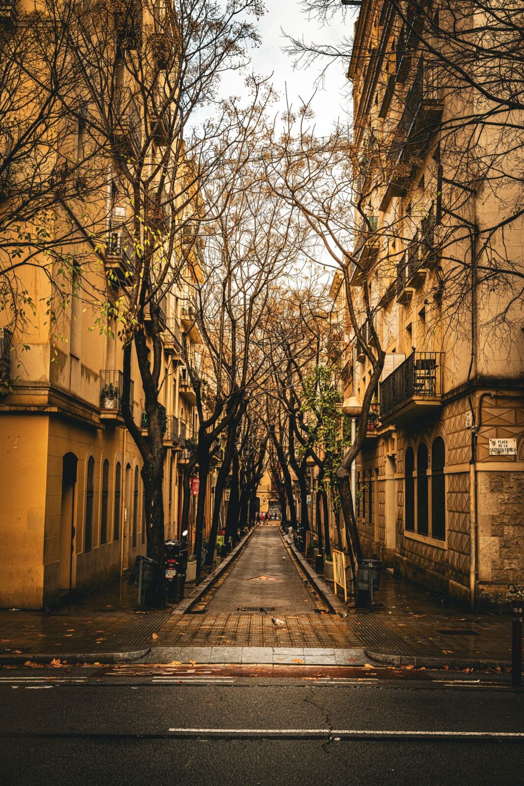 Charmig gata i Barcelonas Gotiska kvarter