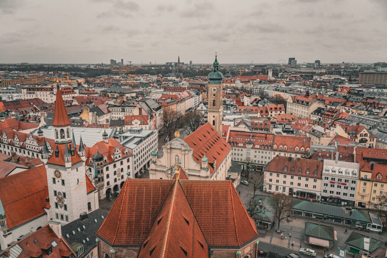 Flygvy över München, Tyskland